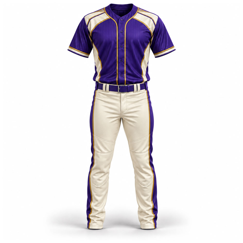 4 Royal Crown Purple Baseball Uniform - Image 1