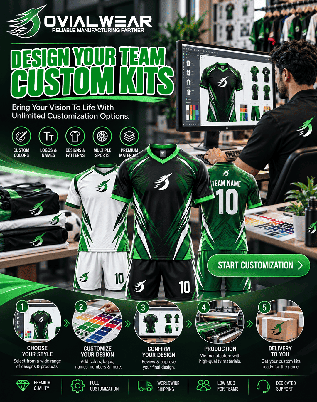 Design Your Team Custom Kits-Ovial